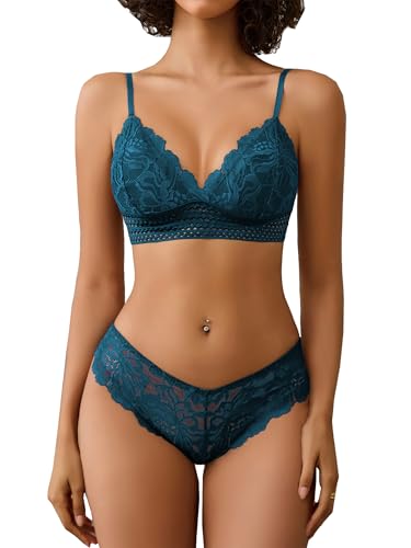 Avidlove Lingerie Set for Women Sexy Lace Bra and Panty Sets 2 Piece Lace Bralette Set