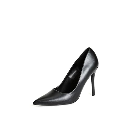 JustFab Women's Closed Toe Pointed Toe High Stiletto Heels Slip-on Pumps Backless Fashion Dress Shoes for Women