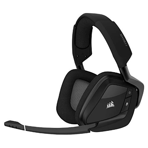CORSAIR VOID RGB ELITE Wireless Gaming Headset ?C 7.1 Surround Sound ?C Omni-Directional Microphone ?C Microfiber Mesh Earpads ?C Up to 40ft Range ?C iCUE Compatible ?C PC, Mac, PS5, PS4 ?C Carbon