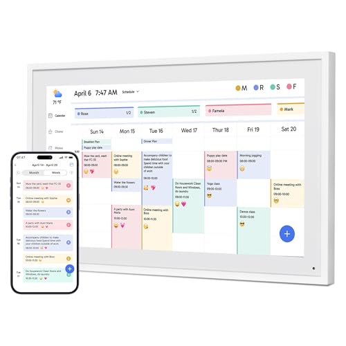 Dragon Touch 15.6" Digital Calendar Chore Chart ?C 1080P Full HD Interactive Touchscreen, Smart Family Planner, Hearth Display Digital Calendar Wall & Desk Mountable for Seamless Scheduling