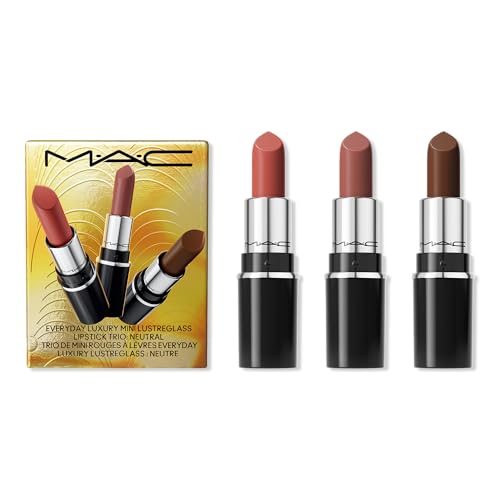 MAC Everyday Luxury Mini Lustreglass Lipstick Trio, Neutral, 3 Piece Set