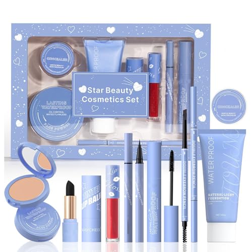 Makeup Set for Women, Makeup Gift Kit for Women, Makeup Essential Bundle Travel Makeup Kit for Mascara Powder Lipstick Eyeliner Eyebrow Pencil and Face Makeup Set for Teens & Adults