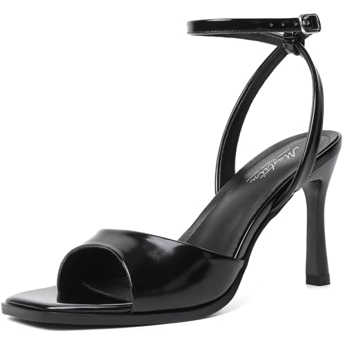 Mostrin Heels for Women Square Open Toe Heeled Sandals Ankle Strap Sexy Peep Toe High Heels for Party, Prom, Wedding Dressy Pumps Shoes
