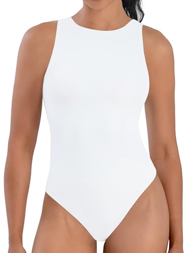 Sunzel Women's Tummy Control Bodysuit, Sleeveless Sexy Tank Tops Sharp Leotard Shapewear Clothing