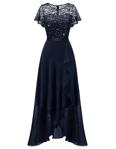 BeryLove Formal Dresses for Women 2025 Wedding Guest with Slit Cocktail Elegant Lace Long Prom Dress