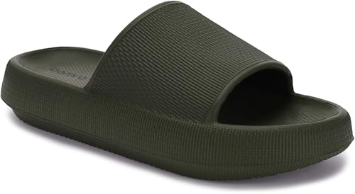 Joomra Pillow Slippers for Women and Men Non Slip Quick Drying Shower Slides Bathroom Sandals | Ultra Cushion | Thick Sole